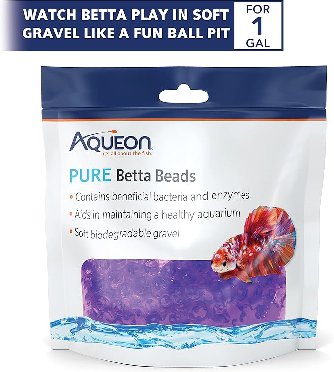 Aqueon Pure Betta Beads, Purple