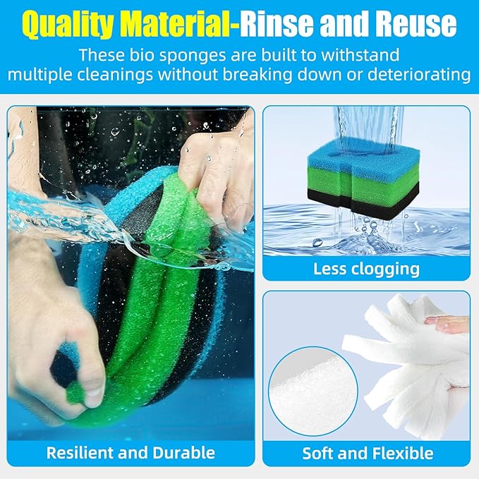 AQUANEAT Replacement Canister Filter Pads Compatible with Cascade 1200/1500 CCF4UL/CCF5UL Generic Floss Aquarium Sponge Media