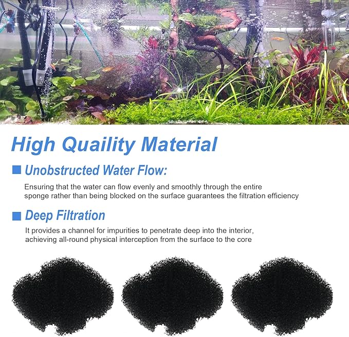 Aquarium Filter Foam Comaptible with Marineland Canister Filter C-Series and Magniflow 160/220 Filters, Aquarium Filter Rite-Size S Supports Biological And Mechanical Aquarium Filtration, 3 Pcs