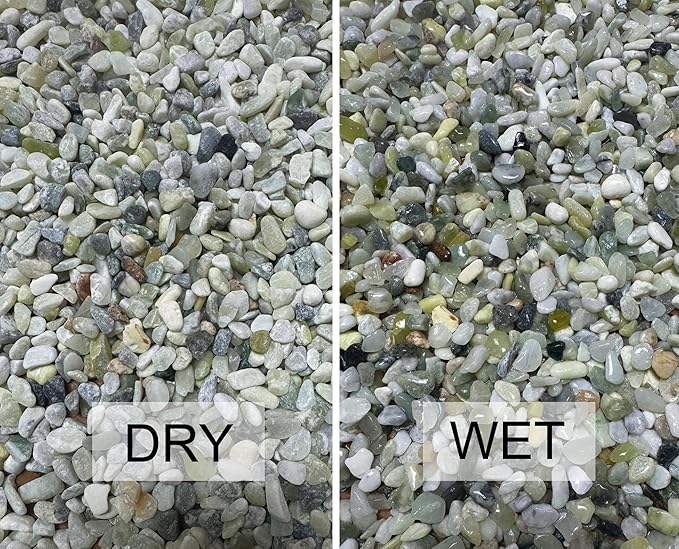 11LB Jade Color 1/8-3/8inch Aquarium Gravel Fish Tank Gravel Pea Gravel for Plants Small Rocks for Indoor Plants Decorative Rocks Colorful Rocks for Vases Rocks for Crafts