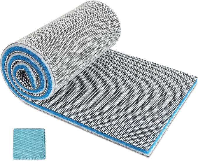 Aquarium Filter Media, Upgraded 8-Layer Filter Sponge Pad for Fish Tank and Pond, Super Filtering Effect, Cut to Fit, Reusable and Washable Aquarium Filter Floss (11.8” x 31.5” x 0.8")