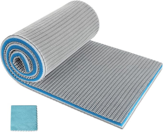 Aquarium Filter Media, Upgraded 8-Layer Filter Sponge Pad for Fish Tank and Pond, Super Filtering Effect, Cut to Fit, Reusable and Washable Aquarium Filter Floss (11.8” x 47.2” x 0.8")
