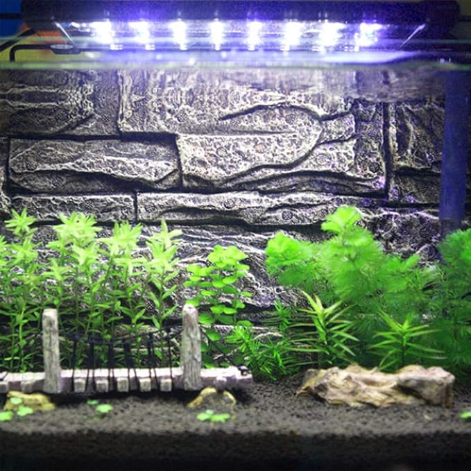 LED Full Spectrum Aquarium Lights, Fish Tank Light with Extendable Brackets for Planted Tanks with 2-Channel Control, Blue White LEDs Aquarium Light for Freshwater Fish Tank