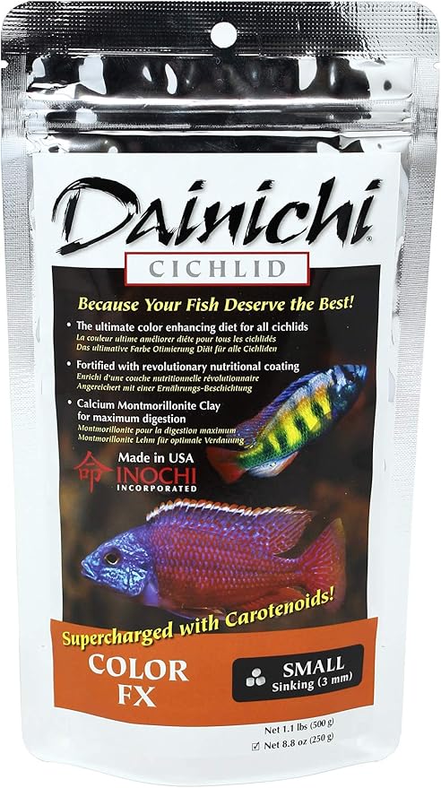 Dainichi Cichlid Food - Color FX Sinking Small Pellet - 8.8 oz