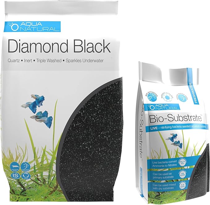 Aqua Natural Bio Substrate and Dry Substrate kit for New and existing Aquariums, Diamond Black, BIOKIT004