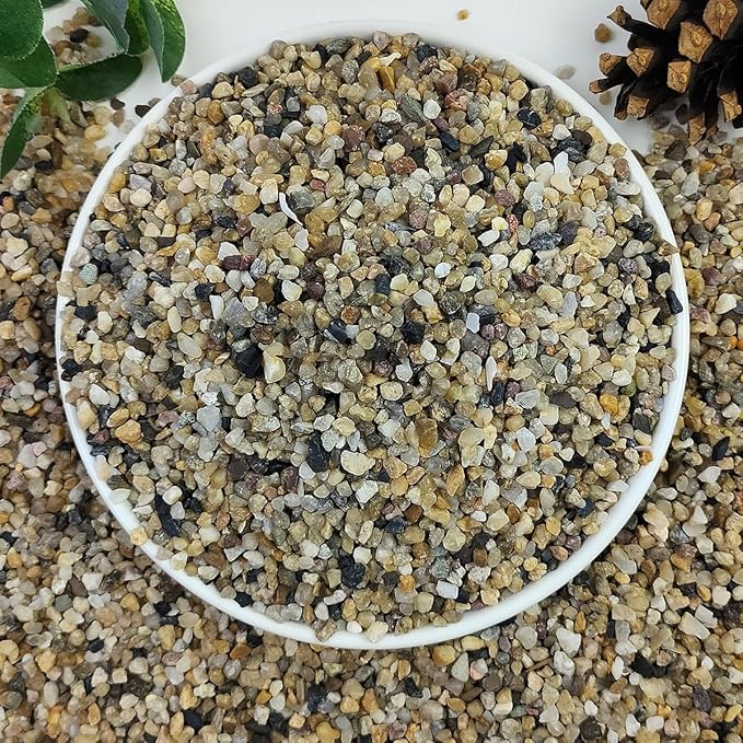 YISZM 10lbs Aquarium Gravel, 1/8"(2-4mm) Natural River Rocks Succulent Cactus Pea Gravel for Plants, Fish Tank, Decorative Pebbles for Gardening, Flower Pots, Vase Fillers, Landscaping