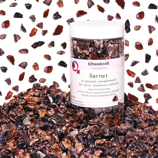 Garnet Crystal Chips 2lbs (1000+ Pieces) – 8-15mm Natural Deep Red Gemstones for Jewelry Making, Healing Crystals, Plants, Aquarium Decor & Spiritual Gifts – Stone of Passion & Vitality