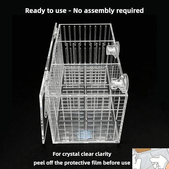 Acrylic Breeding Box Fish Trap Aquarium Container, Acclimation Isolation for Tank Breeder Separator for Fish