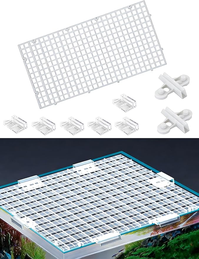 10 Pack Acrylic Fish Tank Lid with Clips, Aquarium Cover, 30x30cm/11.8x11.8in, Durable Top Cover for Fish Tanks, Perfect for Aquatic Pets