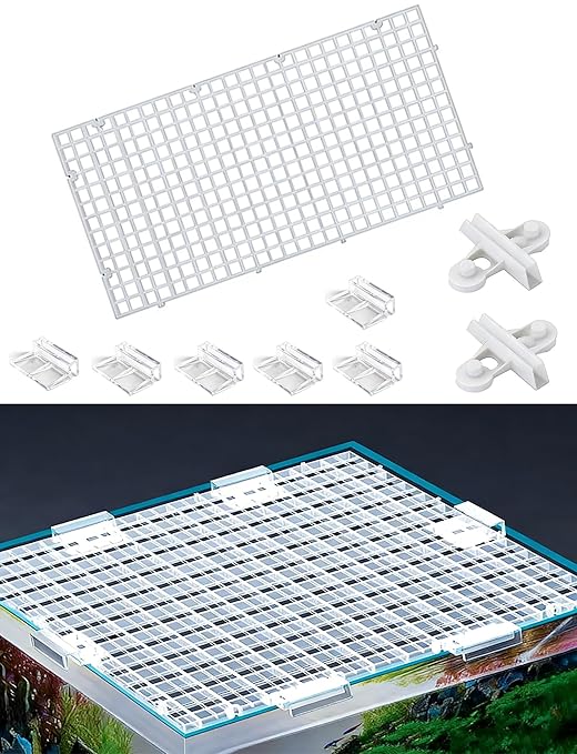 10 Pack Acrylic Tank Lid with Clips, Aquarium Lid Hood, Fish Tank Top Cover, Breeder Tank Lid, Aquarium Cover Lid(Clear,30x30cm/11.8x11.8in)