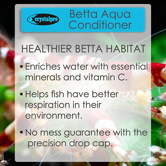 Crystalpro Betta Water Conditioner Treats 660 Gallons - Concentrated Betta Fish Water Conditioner Neutralizes Chlorine and Ammonia (4.2 Oz-125 ml)