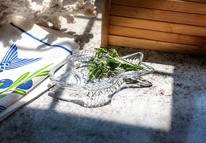 Abbott Collection Small Swimming Fish Dish - Clear Glass (7.5" L)