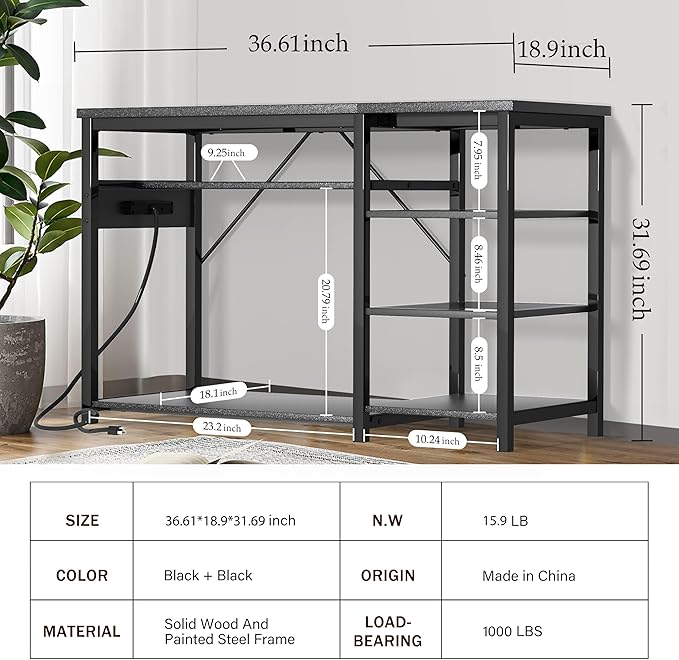 40-50 Gallon Fish Tank Stand: Heavy Duty Aquarium Stand with Power Outlets and Cabinet for Fish Tank Accessories Storage - Metal Frame, 1000LBS Capacity, Suitable for Fish & Reptile Terrariums