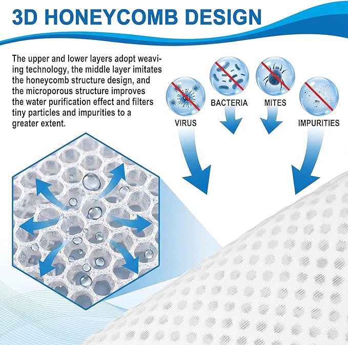 Lewtemi 16 Pcs Ring Honeycomb Filter Socks 150 μm Aquarium Filter Bags 11.8 × 4 Inch Sump Socks for Fish Tank Saltwater Aquarium