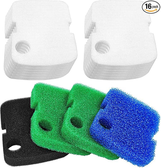 Canister Filter Replacement for Penn Plax 700/1000 CCF2UL/CCF3UL Canister Filter Aquarium Canister Filter Parts Bio Floss Sponge Compatible with Cascade 1000 Filter for Aquariums Fish Tank 16 Pack