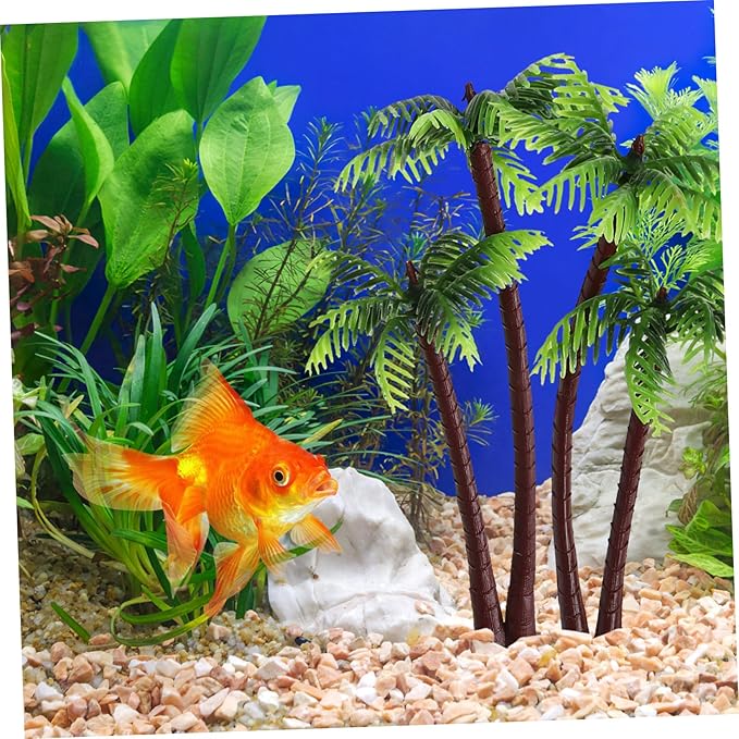 BESPORTBLE 5 Pcs Artificial Coconut Tree - Plants for Fish Tank, Fake Palm Trees Aquarium Fish Tank Micro Landscape Scenery Decoration