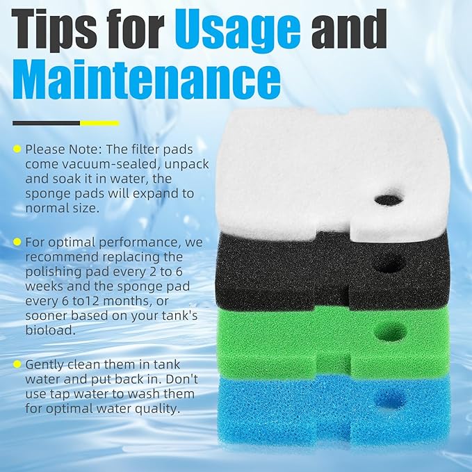 AQUANEAT Replacement Canister Filter Pads Compatible with Cascade 1200/1500 CCF4UL/CCF5UL Generic Floss Aquarium Sponge Media