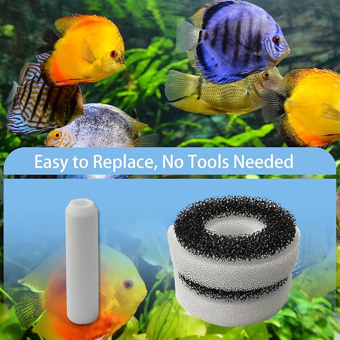 Compatible Replacement Set for Biorb Filter - Carbon Rings, Foam, Air Stone & Cleaner Pad (6 Foam Pieces, 3 air Stones, 1 pad)