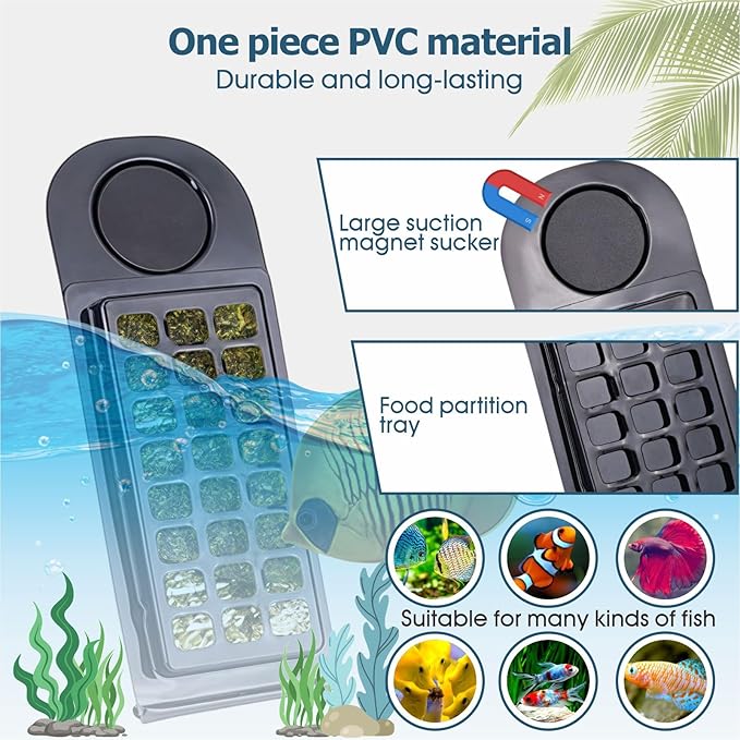 Magnetic Aquarium Seaweed Clip & Feeder - Floating Nori Holder for Tangs, Marine & Freshwater Fish (1 Pc)