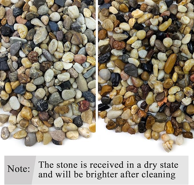 FANTIAN 20 lbs Pea Gravel Pebbles for Indoor Plants, 2/5 Inch Mixed Color River Rocks for Aquarium, Succulent, Vase, Bonsai, Garden, Plant Soil Cover and Outdoor Landscaping Rocks