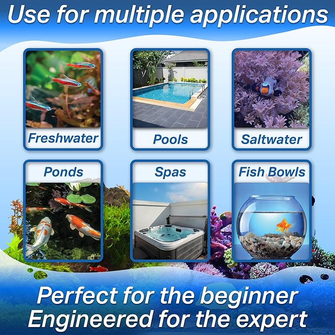 Phosphate Test Strips for Freshwater & Saltwater Fish Tank - Testing Strips for Fresh & Salt Water Aquarium - Lab Grade Water Tester Kit - 25 Count