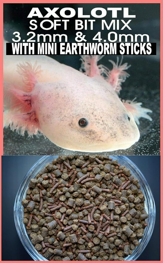Gourmet Axolotl Soft Food Pellet Mix 3.2mm & 4.0mm & MINI Earthworm Sticks - A103 (Earthworm, 1oz Sample)