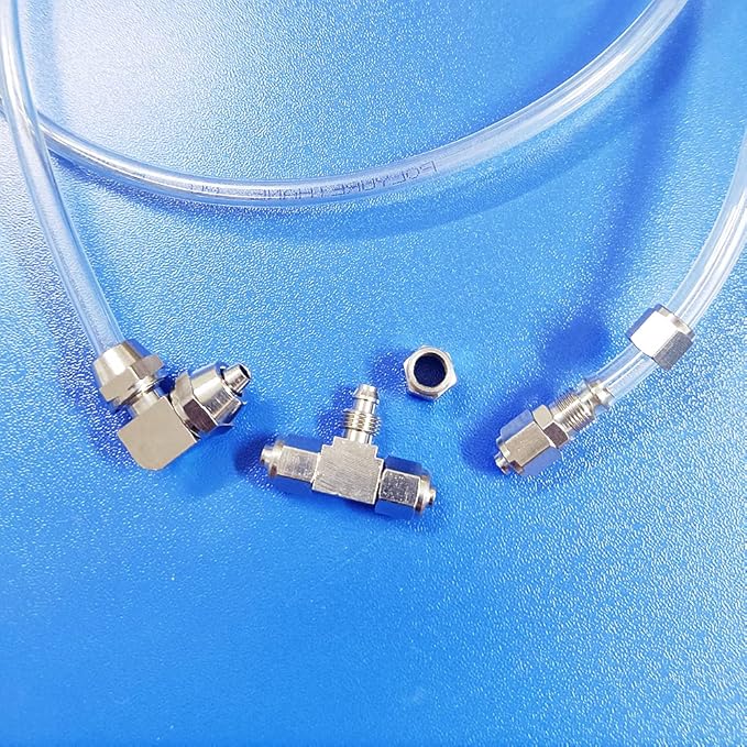 Aquarium Proof CO2 Tubing(Transparent) Improving Kit (30 Ft CO2 Tubing/w Metal Fitting & Suction Cups)