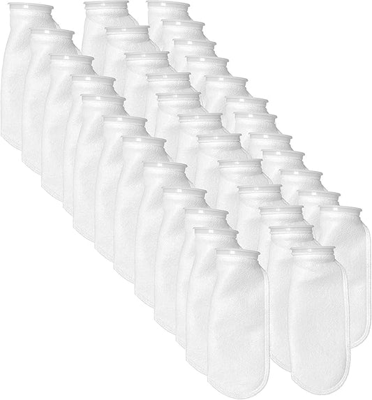 Sock Filters - 200 Micron - Aquarium Felt Filter Bags - Custom Made in USA (4 Inch Ring by 14 Inch Long 36 Pack)