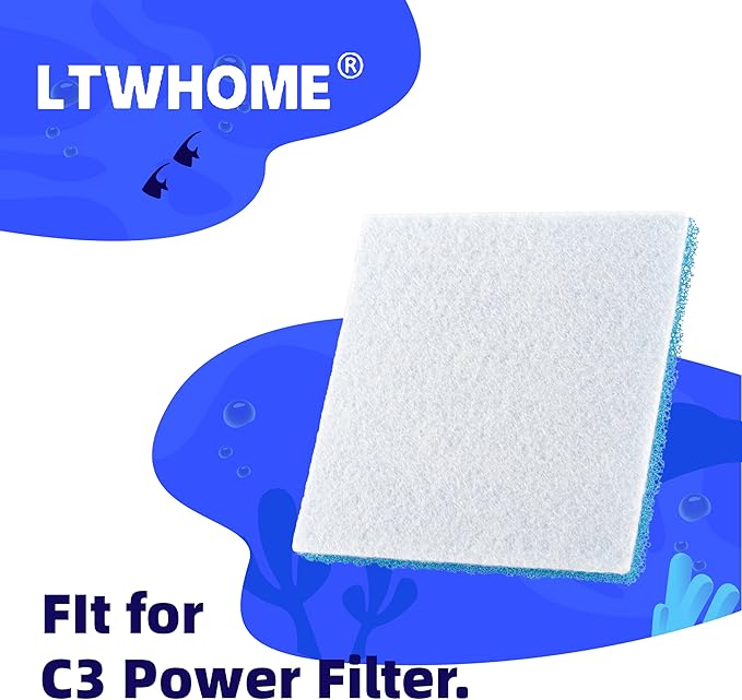 Compatible Poly Foam Pad Replacement for Fluval C3 Power Filter, Fluval C Clip-On Filter Foam (Pack of 10)