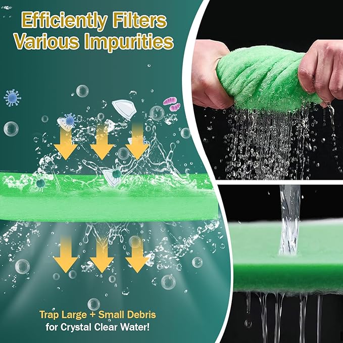 3PCS Aquarium Filter Floss - 12" x 78" (6.5ft per roll) - Total 19ft - 1" Thick Premium Polyester Filter Pad for Fish Tank - Mechanical Filtration, Crystal Clear Water, Fits Most Filters(19ft)