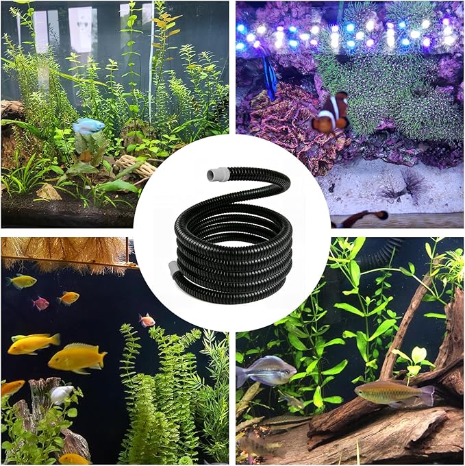 9.8Ft Ribbed Hose Fits Fluval Canister Filter 106 107 206 207 304 305 306 307 404 405 406 407, A20015 16.5MM Fish Tank Filter Tubing, Aquarium Canister Filter Hose