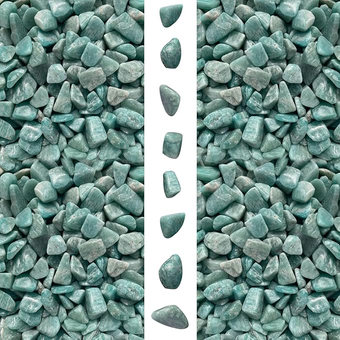 gemshan Amazonite Chip shealing stone 2lb/910g Healing Crystal Chips 7mm-9mm for Aquarium Vase Plant Decoration Jewelry DIY
