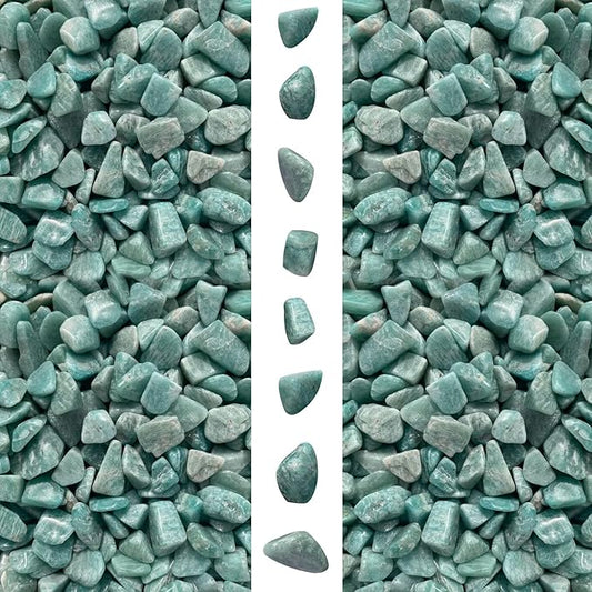 gemshan Amazonite Chip shealing stone 2lb/910g Healing Crystal Chips 7mm-9mm for Aquarium Vase Plant Decoration Jewelry DIY