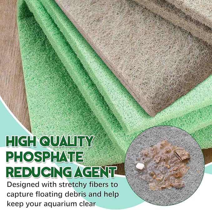 Treela 3 Pack Aquarium Filter Media Pads, Color-Coded 3-in-1 for Ammonia, Nitrite & Phosphate Removal, Cut-to-fit for Fish Tanks & Ponds, Improves Water Clarity & Odor Control