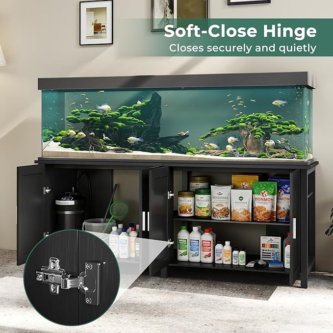 Miereirl 180-200 Gallon Fish Tank Stand, Heavy Duty Aquarium Stand,Fits 125/150/180/200 Gallon Tank Stand, Cabinet Storage for Fish Tank, Turtle Tank, Reptile Terrarium, 2200 lb Capacity
