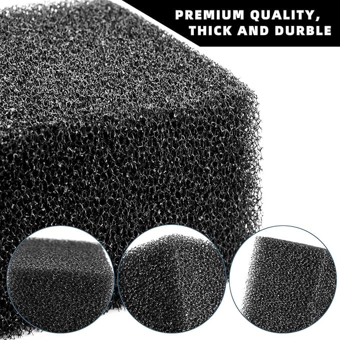2 Pack 7.5"x 4.7" x 2.75" Aquarium Filter Foam Sponges - Cut-to-Size Media Pad Sheets for Fish Tanks, Ponds & Sump Dividers