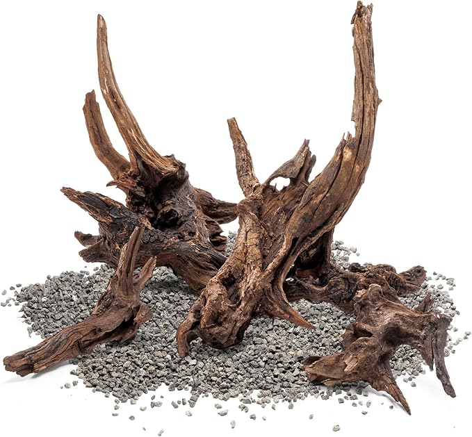 Ultum Nature Systems Driftwood - Pacific Drift Wood for Fish Tank, Planted Tank, Terriarium, Paludarium - Versatile Natural Driftwood Decor, Events Wood Centerpiece - Pacific Wood, S 7-12", 5 Pack