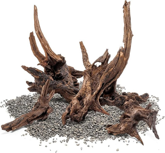 Ultum Nature Systems Driftwood - Pacific Drift Wood for Fish Tank, Planted Tank, Terriarium, Paludarium - Versatile Natural Driftwood Decor, Events Wood Centerpiece - Pacific Wood, S 7-12", 5 Pack