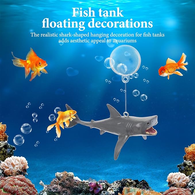 Beaupretty 2 Sets Fish Decoration Fish Tank Floating Decorations Fish Tank Accessories Sharks Aquarium Layout Prop