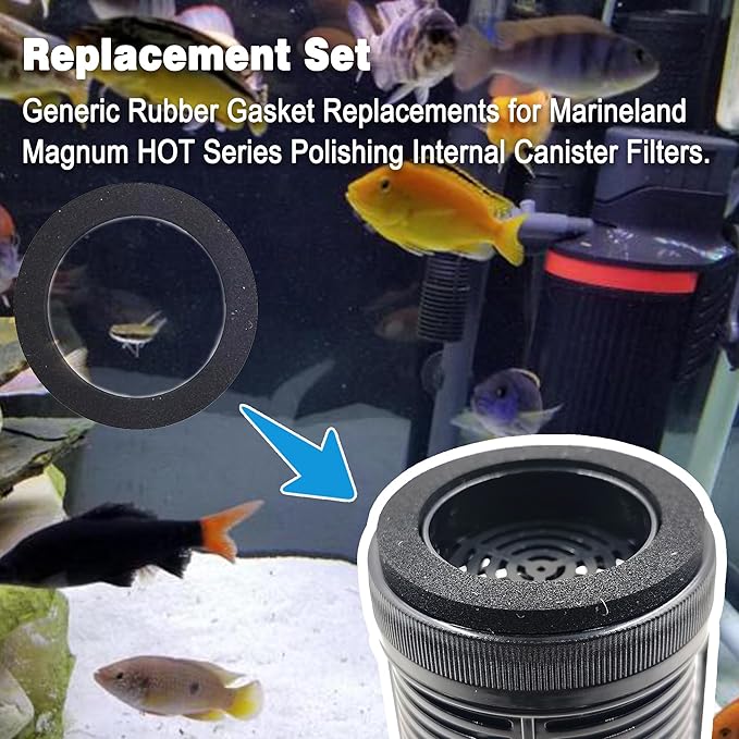 xcivi 4PCS Foam Rubber Gasket Replacements Compatible with MarineLand Magnum (ML90770) Polishing Internal Canister Filter Water Filter Gasket Repair