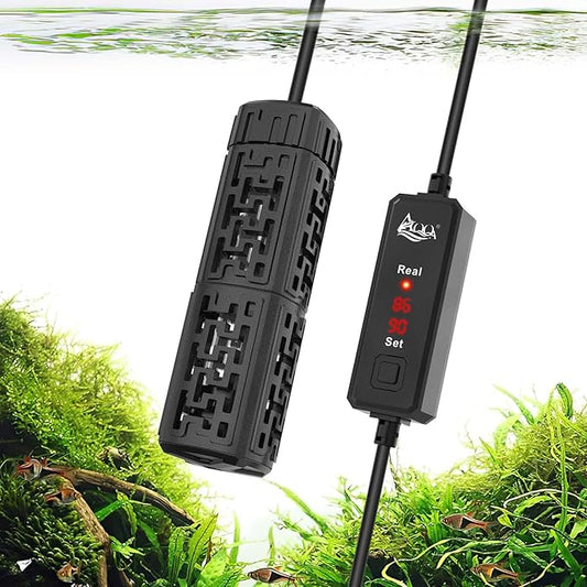 AQQA Fish Tank Heater,Aquarium Heater 50W 150W 250W 400W 500W 800W for 3-220 Gal,Set Temperature 59℉-93℉ Temperature Accuracy,Out of Water or High Temperature Automatic Power Off (25W)