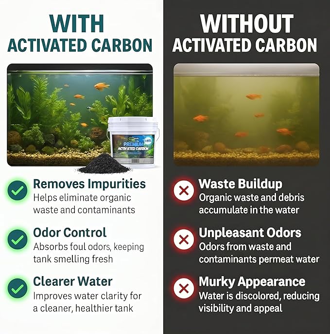 TradeGrade Premium Activated Carbon (1 Gallon) Granular Charcoal Filter Media for Aquariums & Water Purification