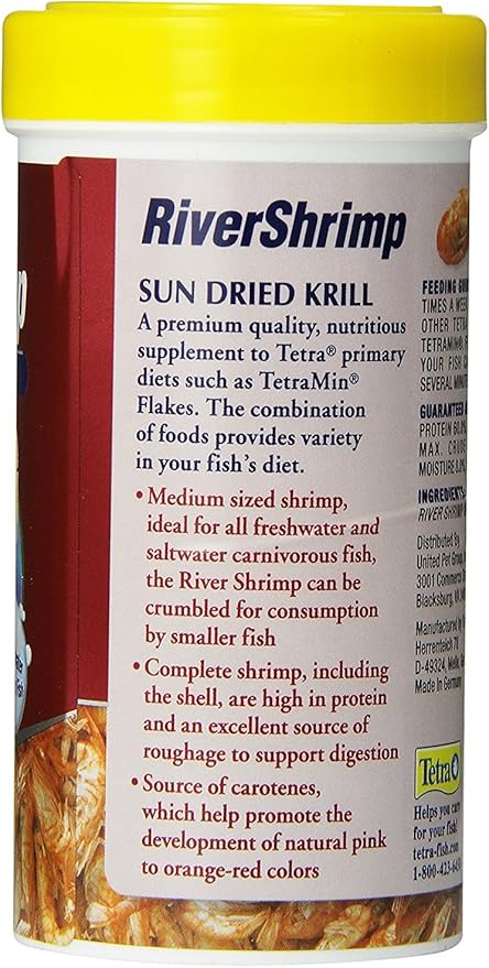Tetra RiverShrimp 0.92 Ounce, Natural Shrimp Treat For aquarium Fish, Red, Model Number: 77017