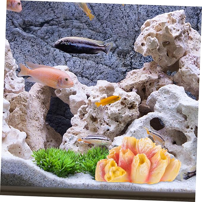 Aquarium Coral Reef Decoration Artificial Resin Coral for Tank Lightweight and Compact for Aquatic Environments and Home Decor Anemone Style