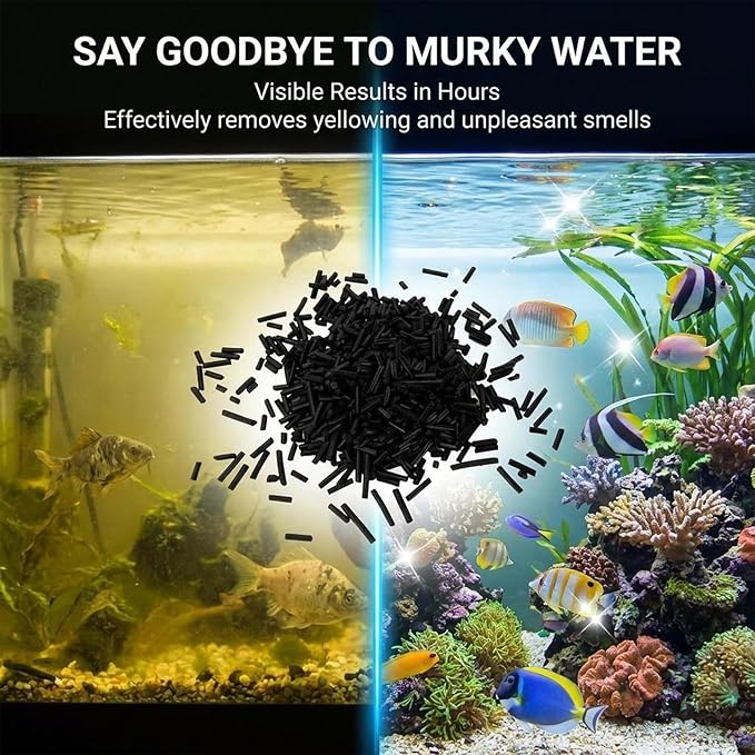 Sukh Activated Carbon Pellets - Activated Charcoal Bulk Carbon for Aquarium Charcoal Pellets for Waterbox Aquariums Pond Fish Tank (1.9, Pounds)