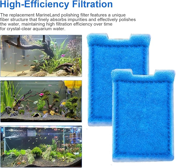 Rite-Size Z Aquarium Filters Fish Tank Filter Cartridges Compatible with Marineland Eclipse Systems & Hidden Filtration System (8 Pack)