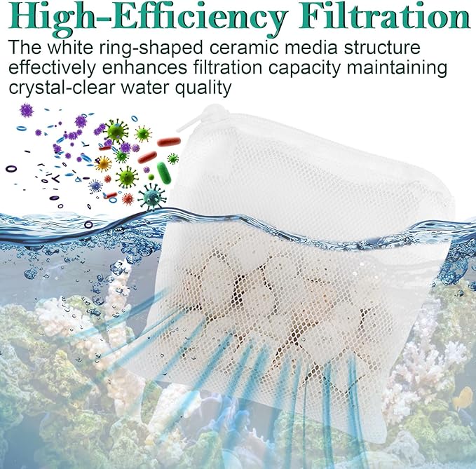 A1378 Aquarium Filter Media Replacement Pack Compatible with Fluval Spec,Evo,Bio-max,Flex,Aquariums Third Stage Biological Filtration System(6-Pack)