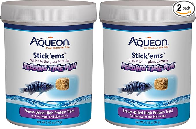 Aqueon Stick'ems Freeze-Dried High Protein Pet Fish Treat (Pack of 2)