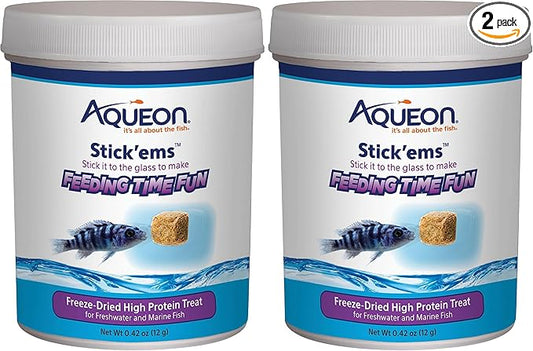 Aqueon Stick'ems Freeze-Dried High Protein Pet Fish Treat (Pack of 2)