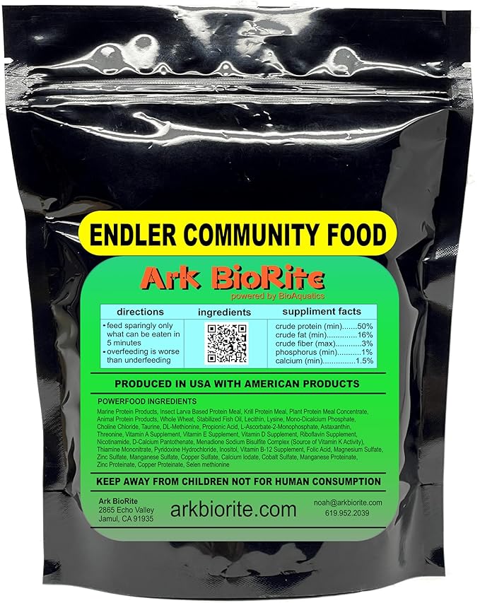 2oz Special All Stages Endlers Livebearers Fish Food, All New Complete Nutrition powerfood, Color Enhancing, Feed Fry to Adult, Highly digestible